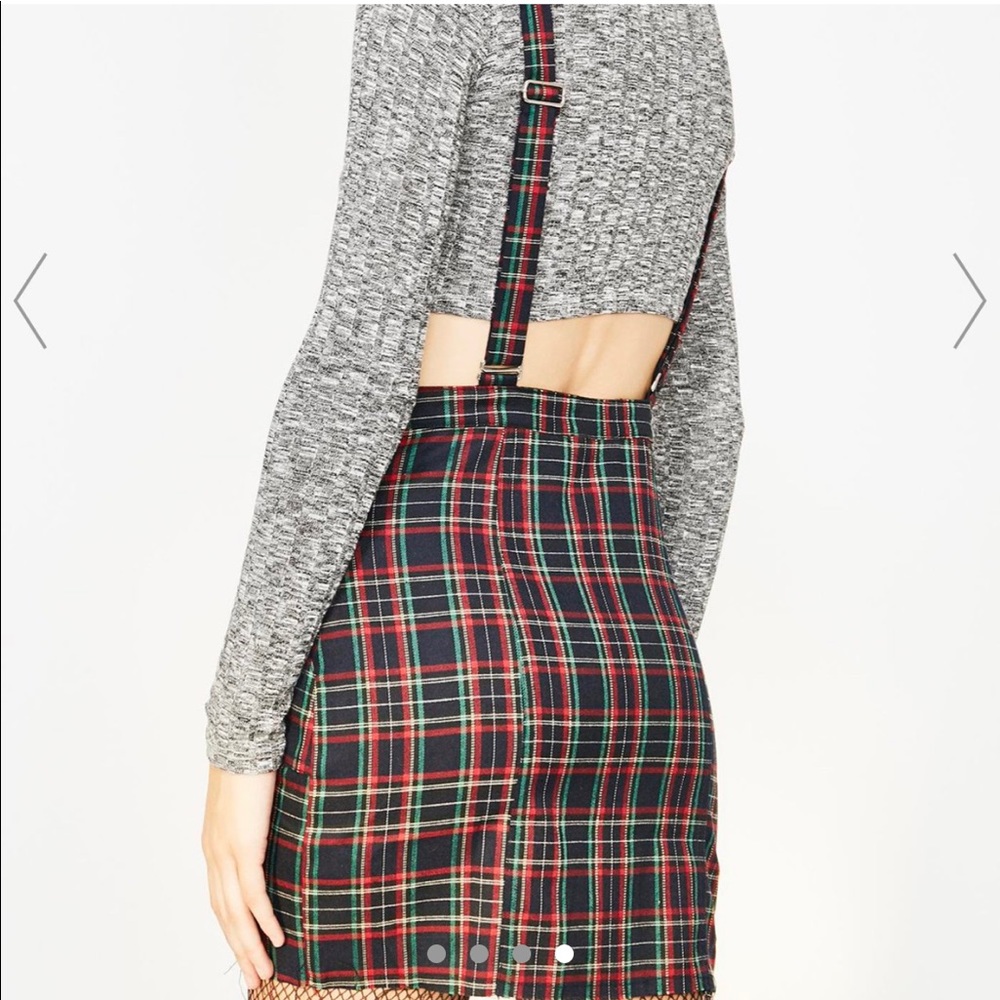 Dolls Kill Live Fast Red and Green Plaid Skirt - Picture 4 of 4